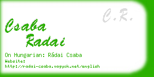 csaba radai business card